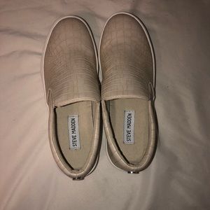 Steve Madden Gills Taupe Crocodile Sneakers